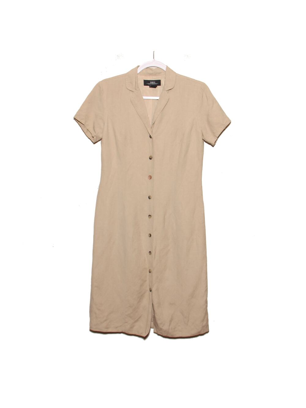 B. Moss Tan Linen Blend Shirtdress Size 4